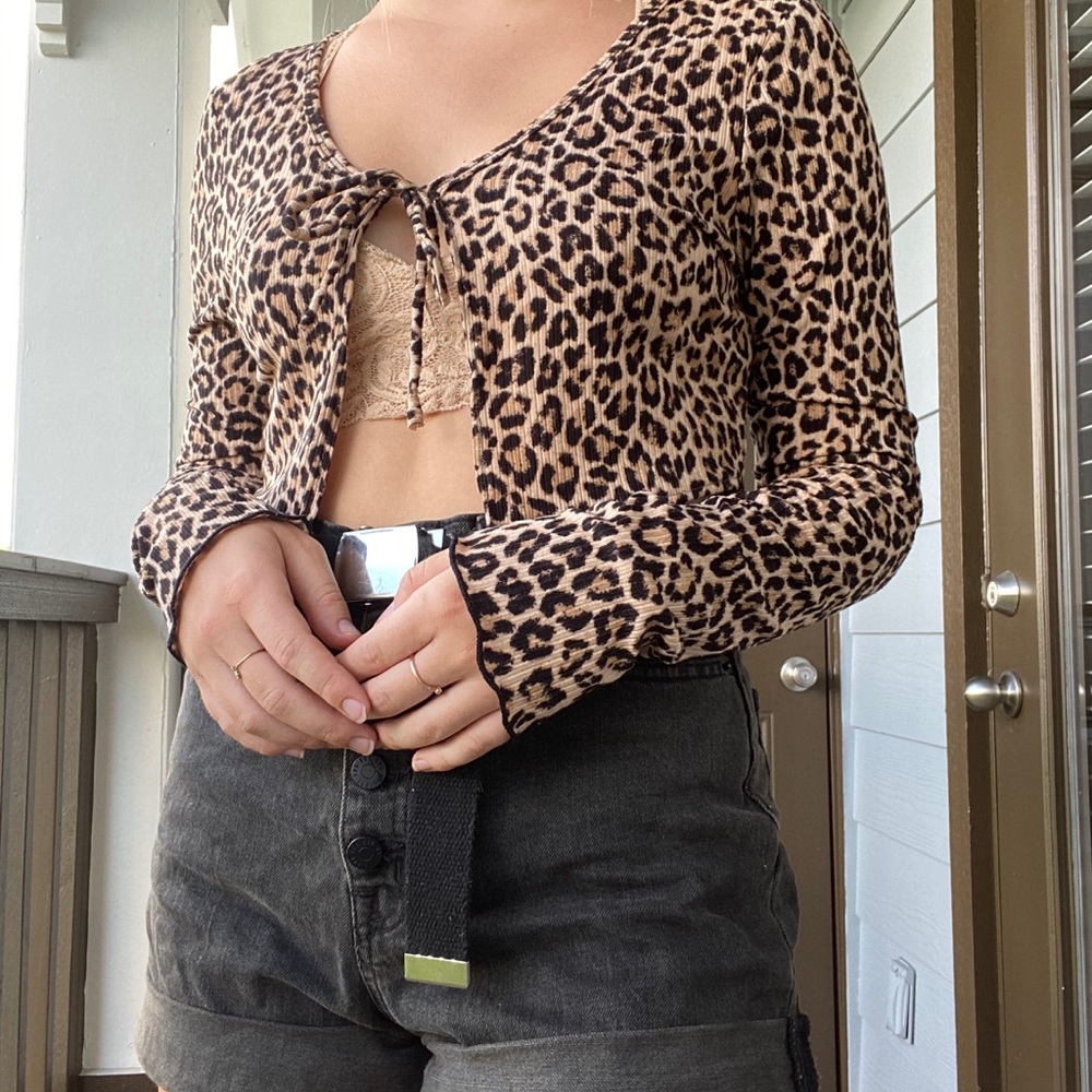 Cheetah print cardigan